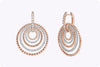 Total Round Cut Diamond Five-Row Hoop Earrings in Two-Tone Gold