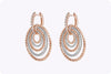 Total Round Cut Diamond Five-Row Hoop Earrings