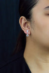 1.42 Carats Total Pear Shape Rose Cut Diamond Dangle Earrings in White Gold