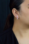 1.42 Carats Total Pear Shape Rose Cut Diamond Dangle Earrings in White Gold