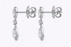 1.42 Carats Total Pear Shape Rose Cut Diamond Dangle Earrings in White Gold