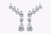 1.49 Carats Total Pear & Round Cut Diamond Crawler Earrings in White Gold