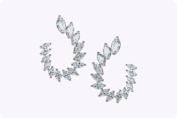 3.50 Carats Total Marquise Cut Diamond Earrings in White Gold
