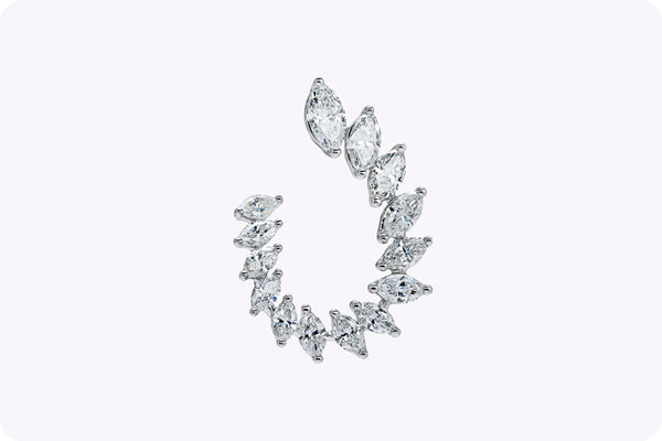 Total Marquise Cut Diamond Earrings in White Gold