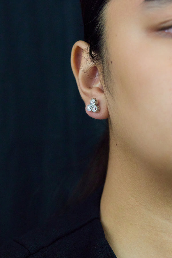 Marquise Cut Diamond Climber Earrings in White Gold