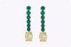 6.15 Carat Mixed Cut Diamond and Emerald Drop Earrings in Platinum