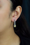 Yellow & White Diamond Drop Earrings