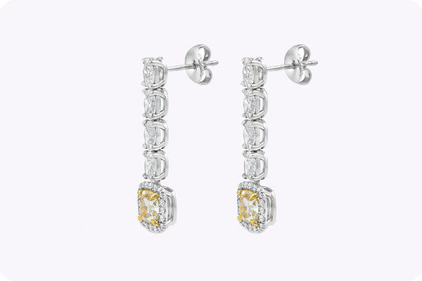 Yellow  Diamond Drop Earrings