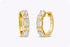 mixed cut diamond hoop earrings