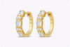 mixed cut diamond hoop earrings