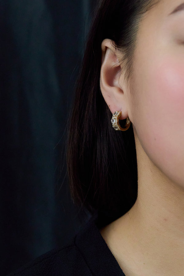 Cushion Cut Diamond Hoop Earrings 