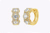 Cushion Cut Diamond Hoop Earrings 