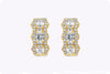 Cushion Cut Diamond Hoop Earrings Yellow Gold