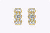 1.50 Carats Total Cushion-Cut Diamond Hoop Earrings in Yellow Gold