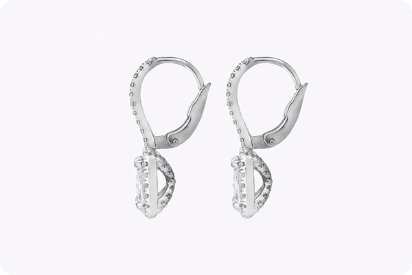 Cushion-Cut Diamond Dangle Earrings