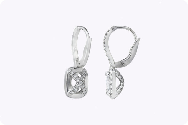 Cushion-Cut Diamond  Earrings