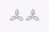 1.55 Carat Oval Cut Diamond Floral Stud Earrings in Platinum
