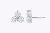 Round Brilliant Cut Diamond Clover Stud Earrings in Platinum