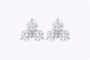 3.02 Carat Round Brilliant Cut Diamond Clover Stud Earrings in Platinum