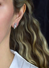 4.18 Carats Total Marquise-Cut Diamond Cluster Stud Earrings in White Gold