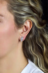 4.18 Carats Total Marquise-Cut Diamond Cluster Stud Earrings in White Gold