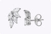 4.18 Carats Total Marquise-Cut Diamond Cluster Stud Earrings in White Gold
