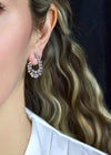 2.70 Carats Total Mixed-Cut Diamond Swirl Earrings in White Gold
