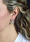 2.70 Carats Total Mixed-Cut Diamond Swirl Earrings in White Gold