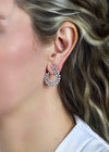 2.70 Carats Total Mixed-Cut Diamond Swirl Earrings in White Gold