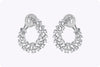 2.70 Carats Total Mixed-Cut Diamond Swirl Earrings in White Gold