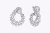 2.70 Carats Total Mixed-Cut Diamond Swirl Earrings in White Gold