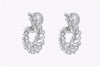 2.70 Carats Total Mixed-Cut Diamond Swirl Earrings in White Gold