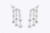 7.07 Carats Total Pear-Shaped Diamond Cascading Earrings in White Gold
