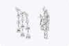 7.07 Carats Total Pear-Shaped Diamond Cascading Earrings in White Gold