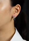 4.21 Carats Total Oval Cut Sapphire Dangle Earrings with Diamonds in White Gold