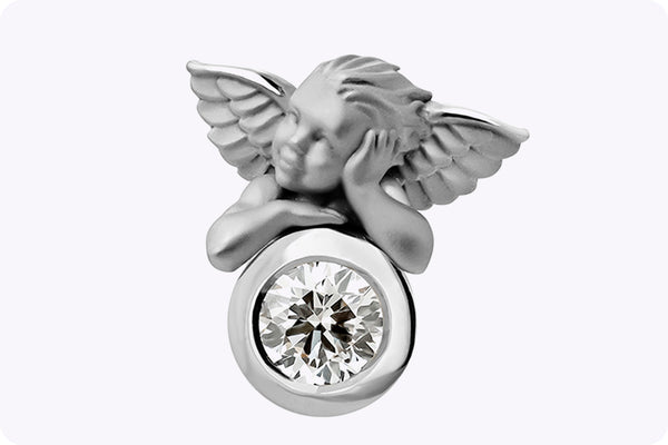 Carrera y Carrera 0.21 Carat Total Diamond Bezel Set Solitario My Angel Earrings in White Gold