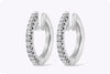 0.64 Carats Total Brilliant Round Shape Diamond Hoop Earrings in White Gold