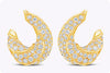 7.03 Carats Total Brilliant Round Diamond Twisted Clip-On Earrings in Yellow Gold