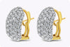 6.40 Carats Total Brilliant Round Diamond Micro-Pave Dome Huggie Hoop Earrings in Yellow Gold