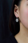5.54 Carats Total Diamond Halo Drop Earrings in White Gold