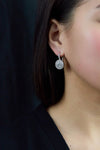 5.54 Carats Total Diamond Halo Drop Earrings in White Gold