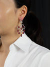 32.20 Carats Briolette Shape Ruby and Diamond Chandelier Earrings in White Gold