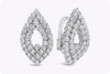 6.52 Carats Total Round Diamond Marquis Cut Omega Clip Earrings in White Gold