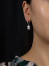 1.22 Carats Total Mixed Cut Diamond Illusion Halo Dangle Earrings in White Gold