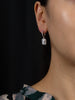 1.22 Carats Total Mixed Cut Diamond Illusion Halo Dangle Earrings in White Gold