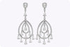 17.47 Carats Total Pear Shape Diamond Open-Work Fringe Chandelier Earrings in White Gold