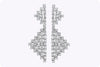 7.41 Carats Total Brilliant Round and Baguette Cut Diamond Geometric Drop Earrings in White Gold