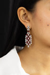 18.10 Carats Total Mixed Cut Ruby & Diamond Chandelier Earrings in White Gold