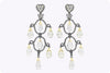 37.86 Carats Briolette Sapphire and Brilliant Round Diamond Chandelier Earrings