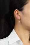 2.46 Carats Total Pear Shape Yellow & White Diamond Dangle Earrings in White Gold